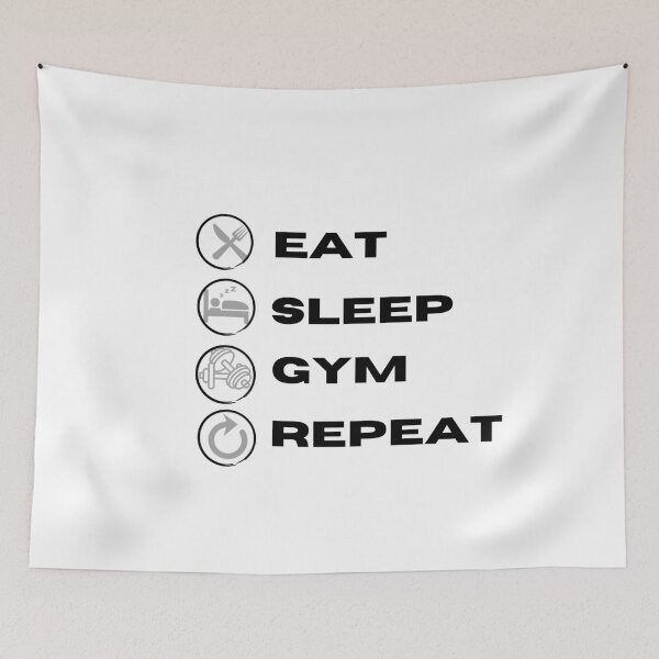 Item preview, Eat Sleep Gym Repeat designed and sold by Mohommadzaki Mulla.
