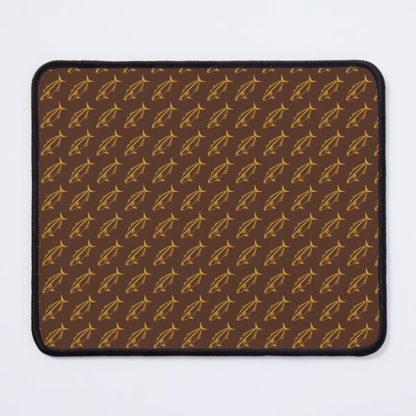 Item preview, Kawaii Amberjack Fish in Golden Yellow on Chocolate Brown designed and sold by fruttidimare.