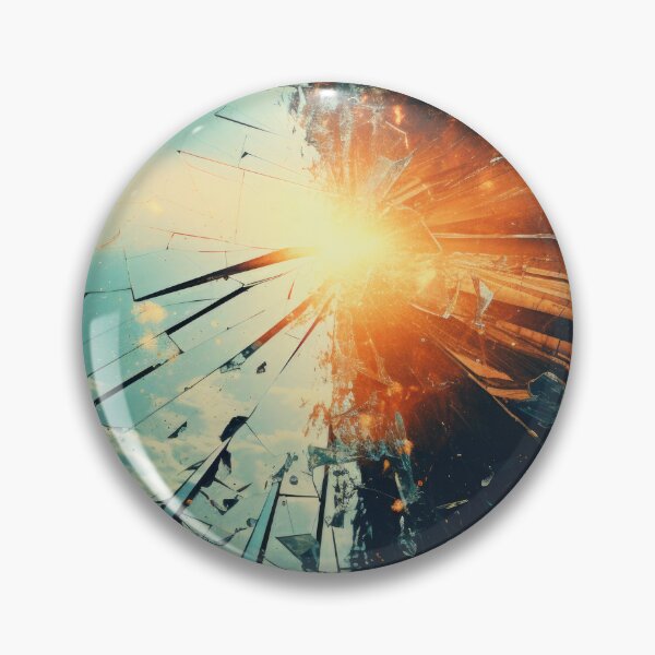 Item preview, a mirror cracked distorting reflections flawed perceptions of reality in the style of solargraph  designed and sold by Surreal-Inc.