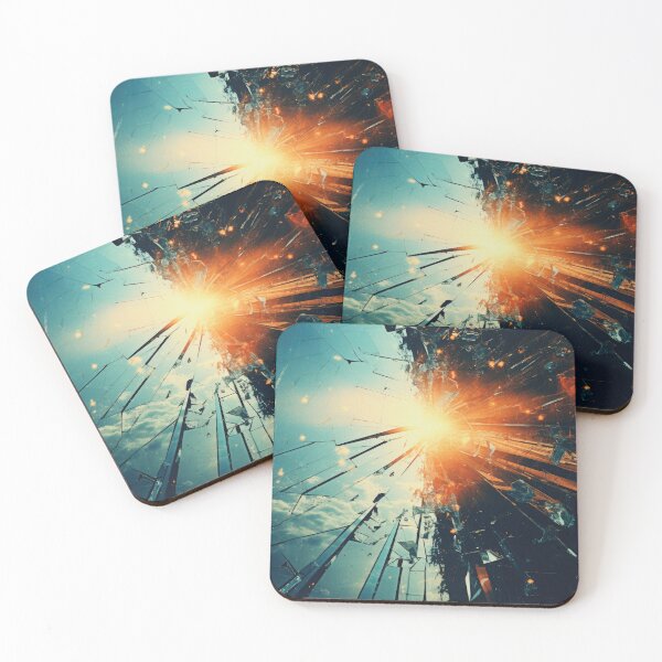 Item preview, a mirror cracked distorting reflections flawed perceptions of reality in the style of solargraph  designed and sold by Surreal-Inc.