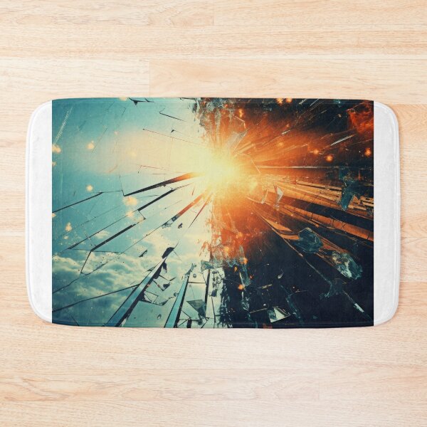 Item preview, a mirror cracked distorting reflections flawed perceptions of reality in the style of solargraph  designed and sold by Surreal-Inc.
