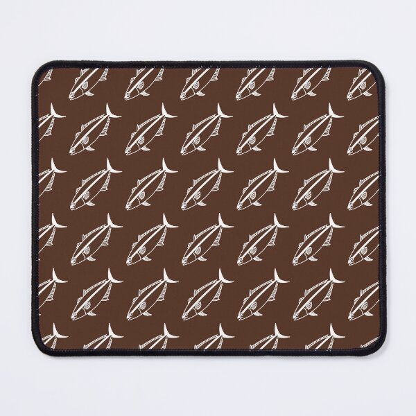 Item preview, Kawaii Amberjack Fish in White on Chocolate Brown designed and sold by fruttidimare.