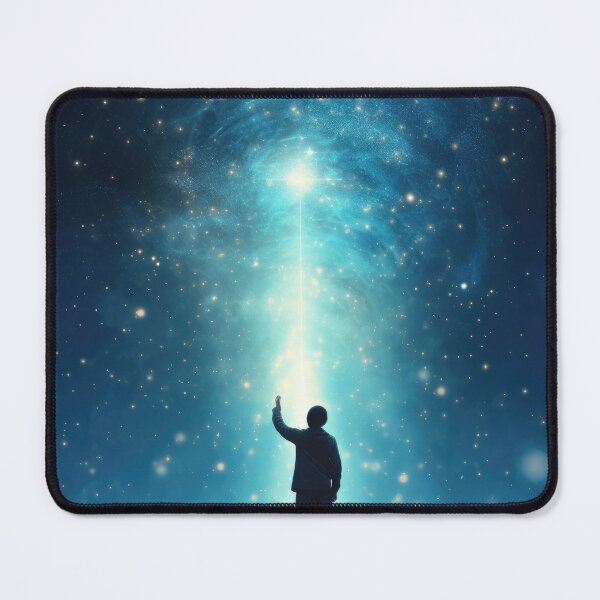 Item preview, a person trying to catch stars in their hands depicting wonder, imagination in the style of pulp art designed and sold by Surreal-Inc.