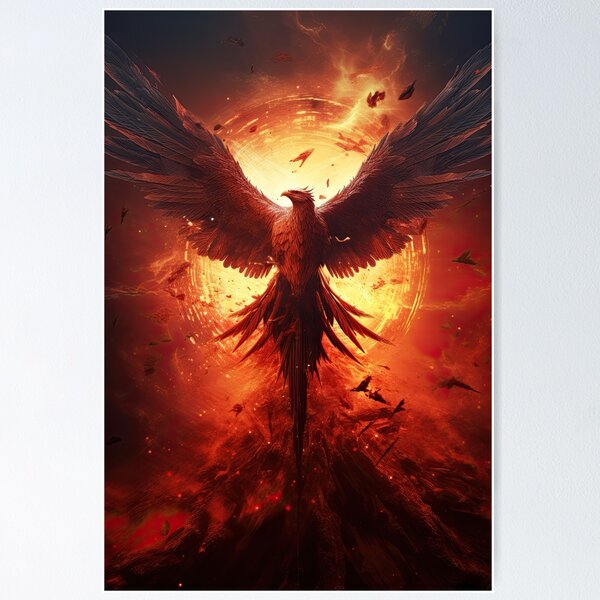 Item preview, a phoenix rising from the ashes of a dying star, symbolizing both destruction and rebirth designed and sold by Surreal-Inc.