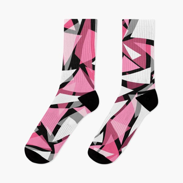 Item preview, Gray and pink, geometric, abstract, modern,pink shapes designed and sold by fuzzyfox.