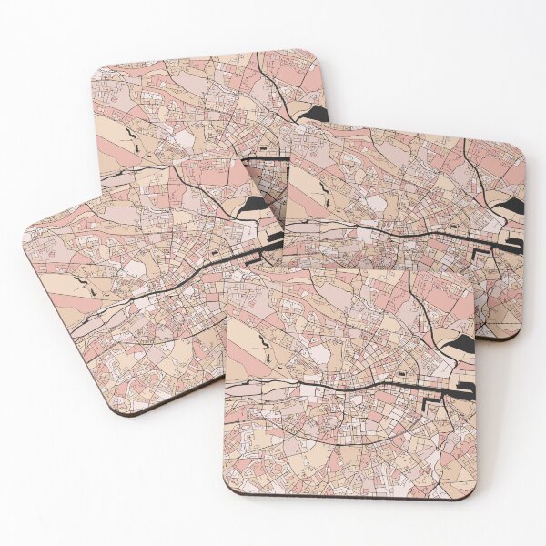 Item preview, Dublin Map Pattern in Soft Pink Pastels designed and sold by PatternMaps.