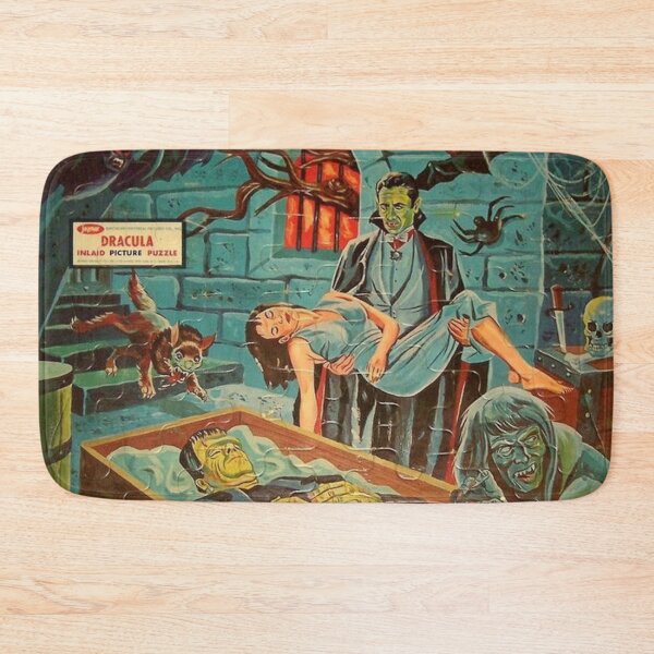Item preview, Vintage Dracula and Frankenstein Jigsaw Puzzle art designed and sold by DukeGroovy.