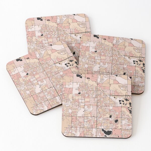 Item preview, Fort Collins Map Pattern in Soft Pink Pastels designed and sold by PatternMaps.