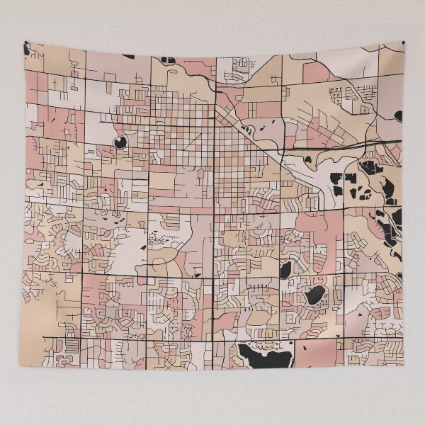 Item preview, Fort Collins Map Pattern in Soft Pink Pastels designed and sold by PatternMaps.