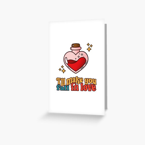 Valentine's day greeting card with love potion. Love symbols for