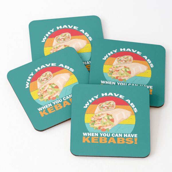 Item preview, Cool Retro Kebab why have abs when you can have kebabs! Funny Food Quote designed and sold by tuintelit.