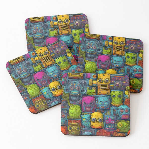 Item preview, Colour Android Robot Head Pattern designed and sold by Indie-Chille.
