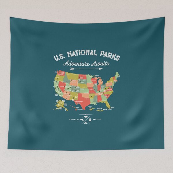 Item preview, National Park Map Vintage  designed and sold by LazeCue.