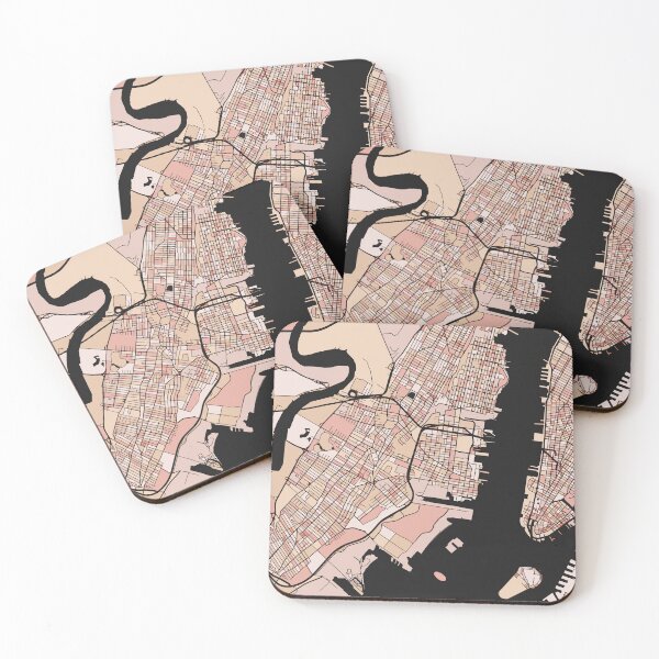 Item preview, Jersey City Map Pattern in Soft Pink Pastels designed and sold by PatternMaps.