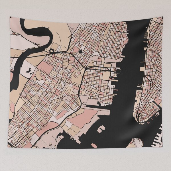 Item preview, Jersey City Map Pattern in Soft Pink Pastels designed and sold by PatternMaps.