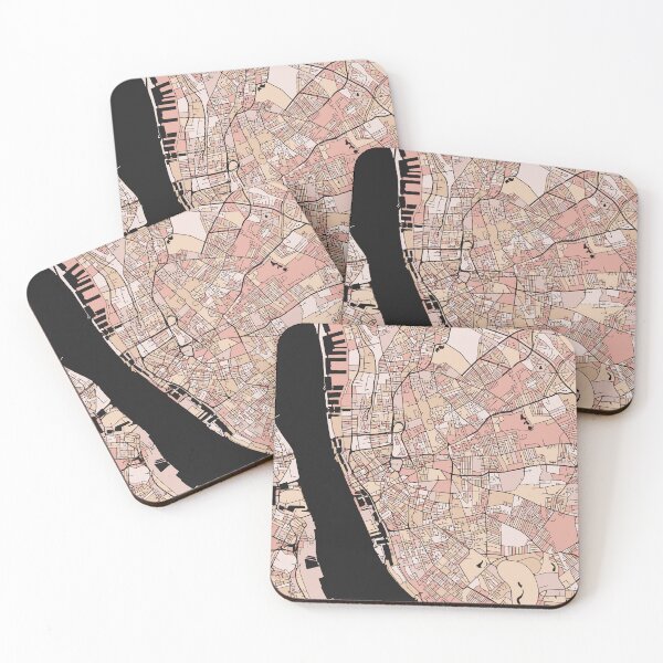 Item preview, Liverpool Map Pattern in Soft Pink Pastels designed and sold by PatternMaps.