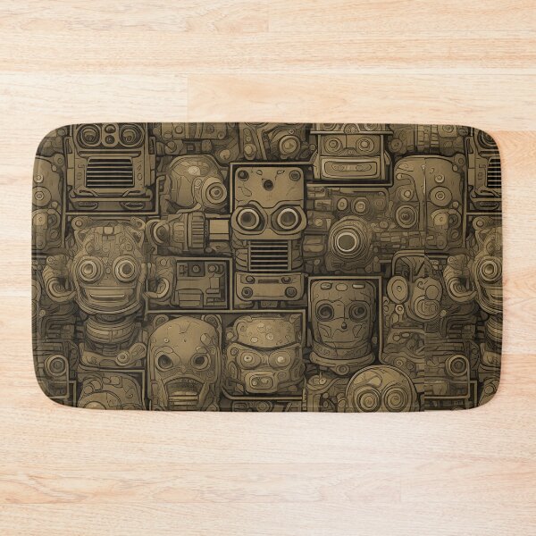 Item preview, Rustic Android Robot Head Pattern designed and sold by Indie-Chille.
