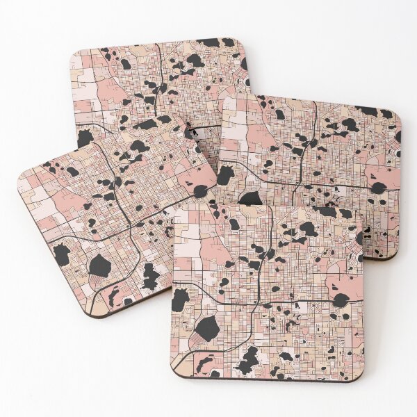Item preview, Orlando Map Pattern in Soft Pink Pastels designed and sold by PatternMaps.