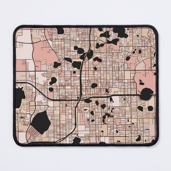 Item preview, Orlando Map Pattern in Soft Pink Pastels designed and sold by PatternMaps.