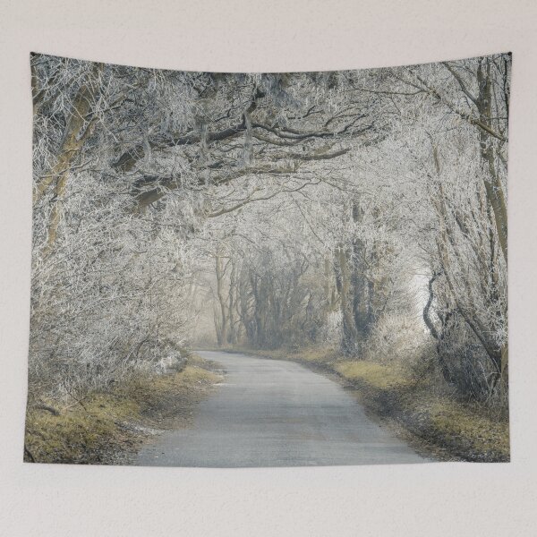Item preview, Frosted road through forest designed and sold by assaf.