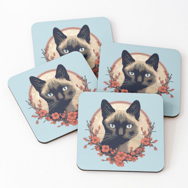 Item preview, Hibiscus Siamese Cat designed and sold by Elisabeth Lucas.