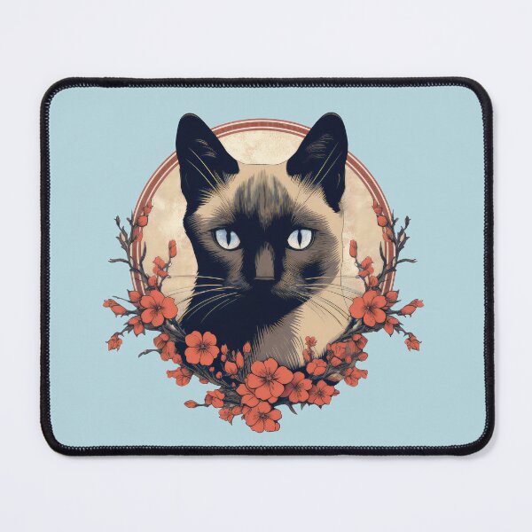 Item preview, Hibiscus Siamese Cat designed and sold by Elisabeth Lucas.