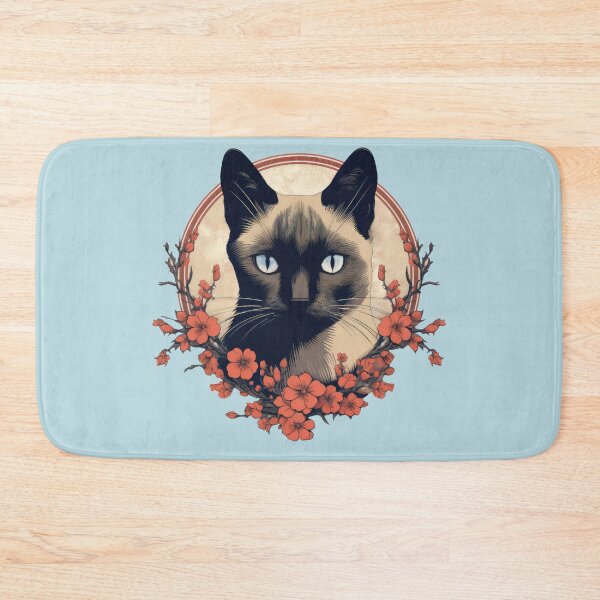 Item preview, Hibiscus Siamese Cat designed and sold by Elisabeth Lucas.