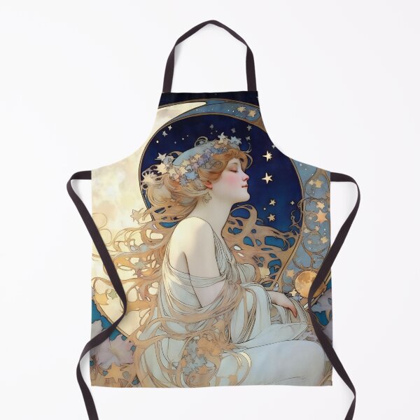 Item preview, Celestial Dreams Alphonse Mucha Inspired Moon and Stars designed and sold by Tamas Das.