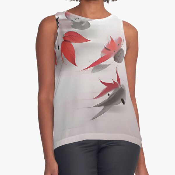 Red Leaves Dash Sleeveless Top