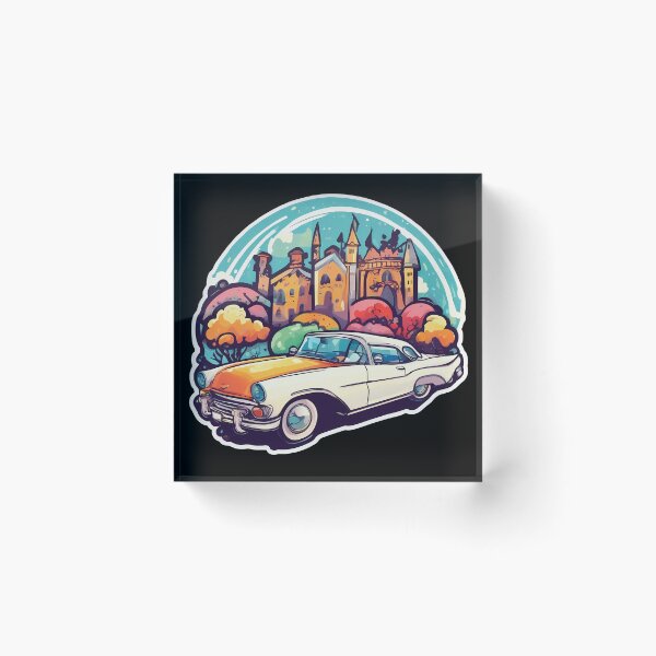 Item preview, Car and Castle Sticker designed and sold by deepakrode7.