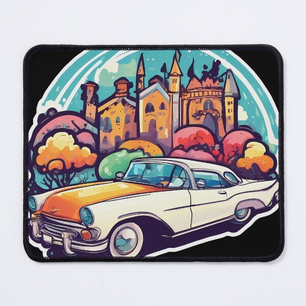 Item preview, Car and Castle Sticker designed and sold by deepakrode7.