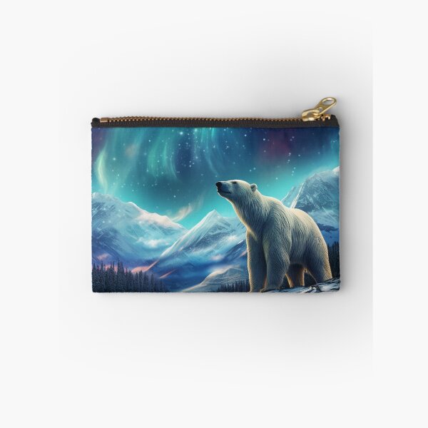 Item preview, Polar Bear Northern Light Aurora Borealis Scenery Mountains Rivers Trees designed and sold by NLTees.
