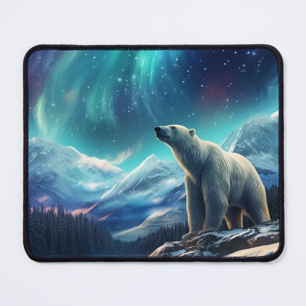 Item preview, Polar Bear Northern Light Aurora Borealis Scenery Mountains Rivers Trees designed and sold by NLTees.