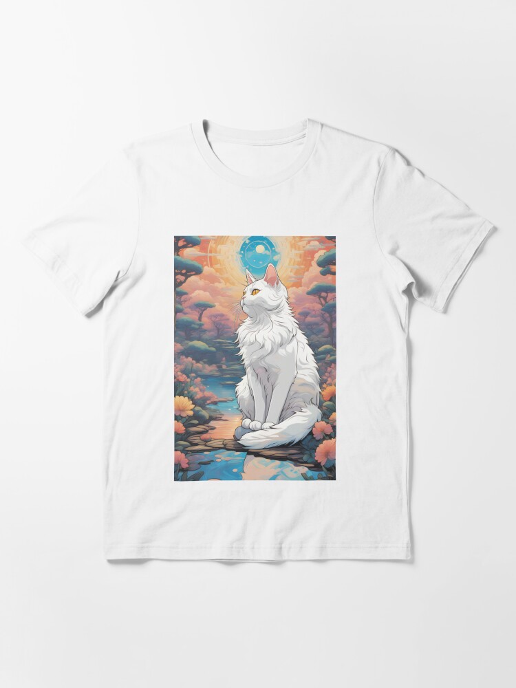 Fantasy Magic Anime White Cat Redbubble for Art IceCreamSmile Sale Nouveau T-Shirt \