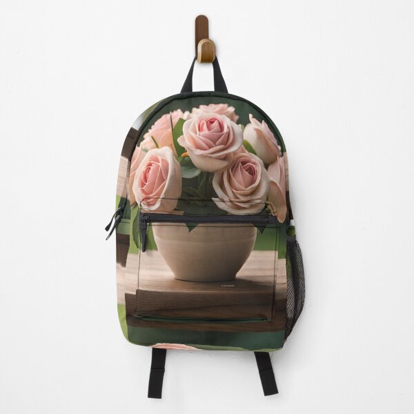 Item preview, Terracota Pot - Pale Roses in an Enameled Vase designed and sold by ART-VUVULE.