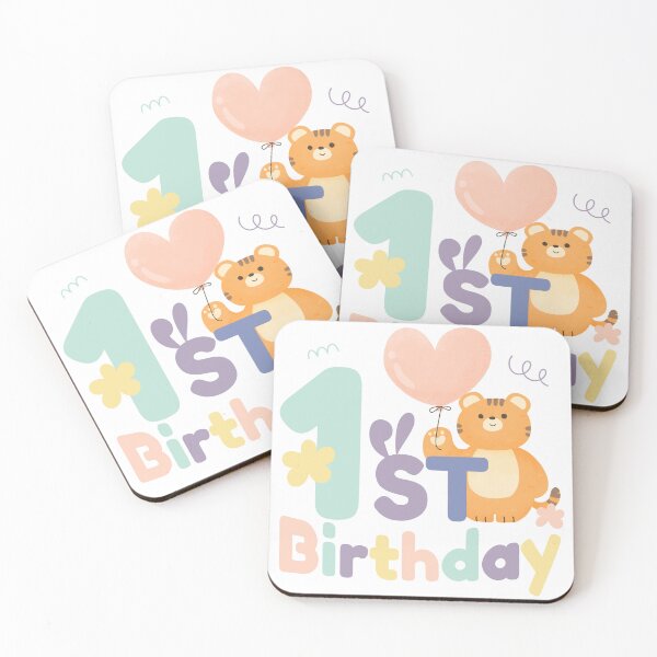 Item preview,  1st Birthday squad - cute kawaii baby tiger balloon party designed and sold by TNwandesignart.