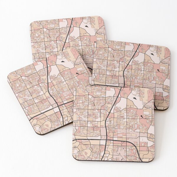 Item preview, Plano Map Pattern in Soft Pink Pastels designed and sold by PatternMaps.