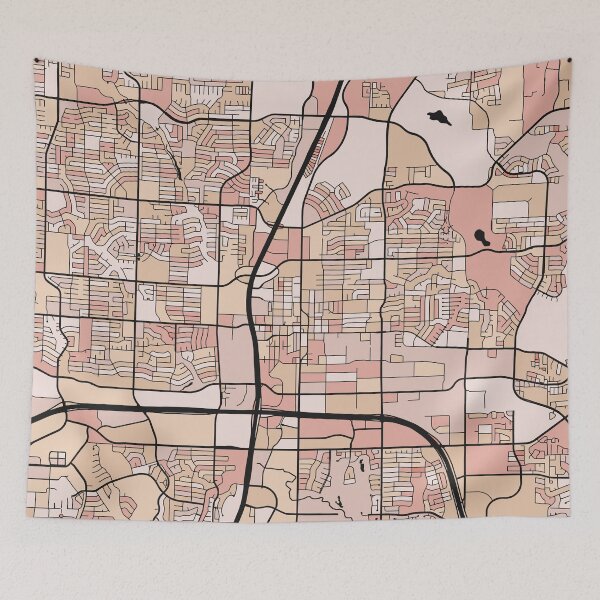 Item preview, Plano Map Pattern in Soft Pink Pastels designed and sold by PatternMaps.