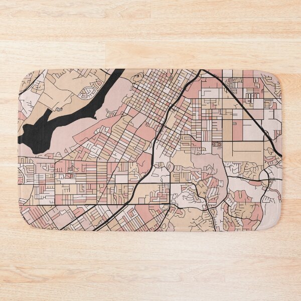 Item preview, Riverside Map Pattern in Soft Pink Pastels designed and sold by PatternMaps.