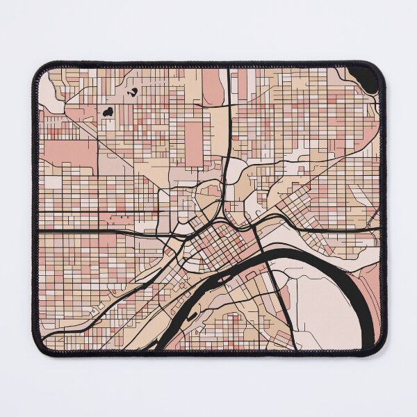 Item preview, Saint Paul Map Pattern in Soft Pink Pastels designed and sold by PatternMaps.