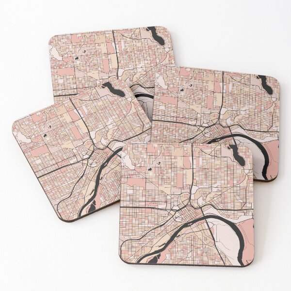 Item preview, Saint Paul Map Pattern in Soft Pink Pastels designed and sold by PatternMaps.