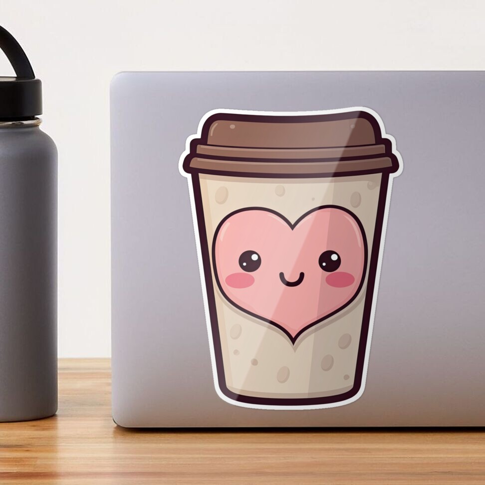 Kawaii Coffee Cup Design 2 Sticker for Sale by eyestetix