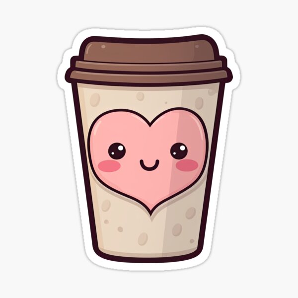 Kawaii Coffee Cup Design 2 Sticker for Sale by eyestetix