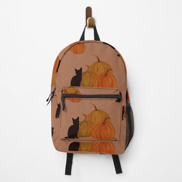 Item preview, Black cat and orange pumpkins designed and sold by Kiruthikaarts.