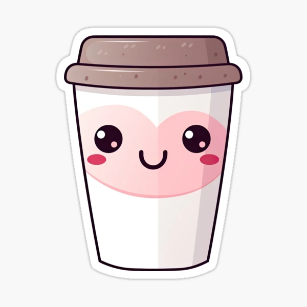 Kawaii Coffee Cup Design 2 Sticker for Sale by eyestetix