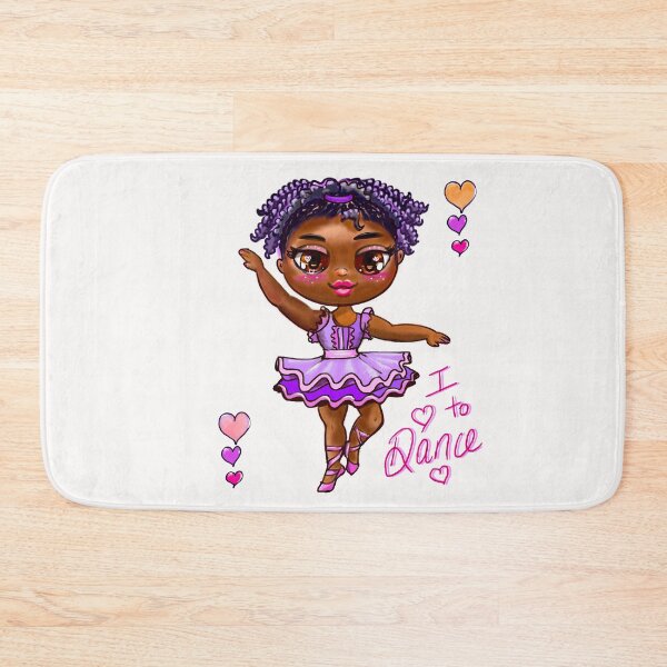 Item preview, I love to dance African American ballerina , Black  girl with corn rows ballet dancing 2! beautiful  black girl with Afro hair and dark brown skin wearing a pink tutu. Love Ballet designed and sold by Artonmytee.