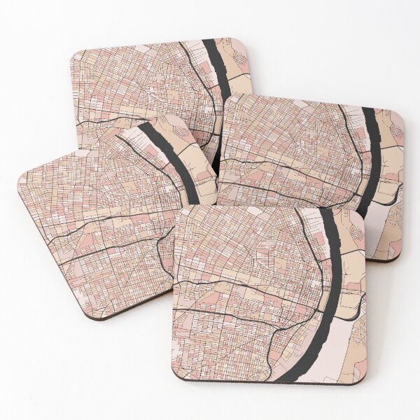 Item preview, St. Louis Map Pattern in Soft Pink Pastels designed and sold by PatternMaps.
