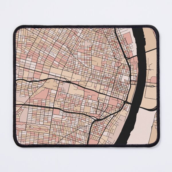 Item preview, St. Louis Map Pattern in Soft Pink Pastels designed and sold by PatternMaps.