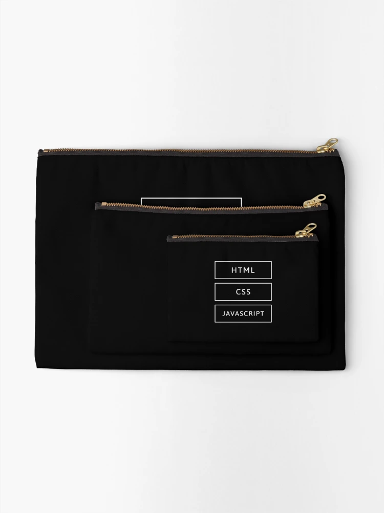 Thumbnail 2 of 4, Zipper Pouch, HTML, CSS & JavaScript Developer designed and sold by developer-gifts.