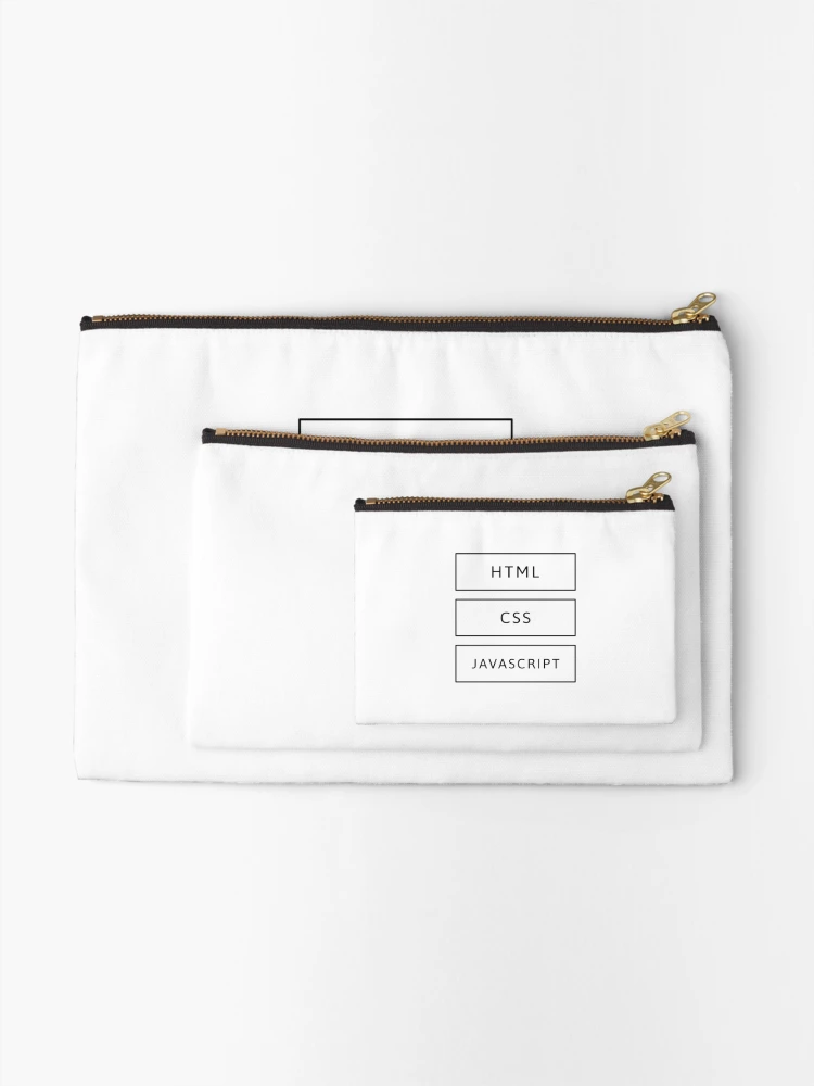 Thumbnail 2 of 4, Zipper Pouch, HTML, CSS & JavaScript Developer (Inverted) designed and sold by developer-gifts.